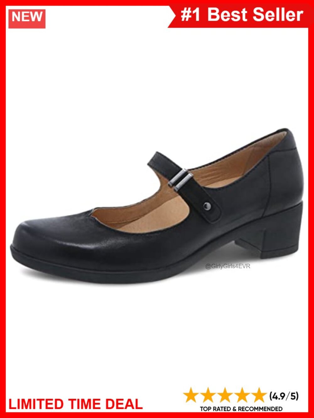 Dansko Callista Mary Jane Clog Leather Arch Support Adjustable Strap